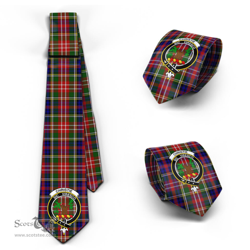 Scottish Christie Tartan Tie with Family Crest Tartan Plaid NeckTie Scottish Plaid Tartan Plaid - ScotsTee - scotstee.com