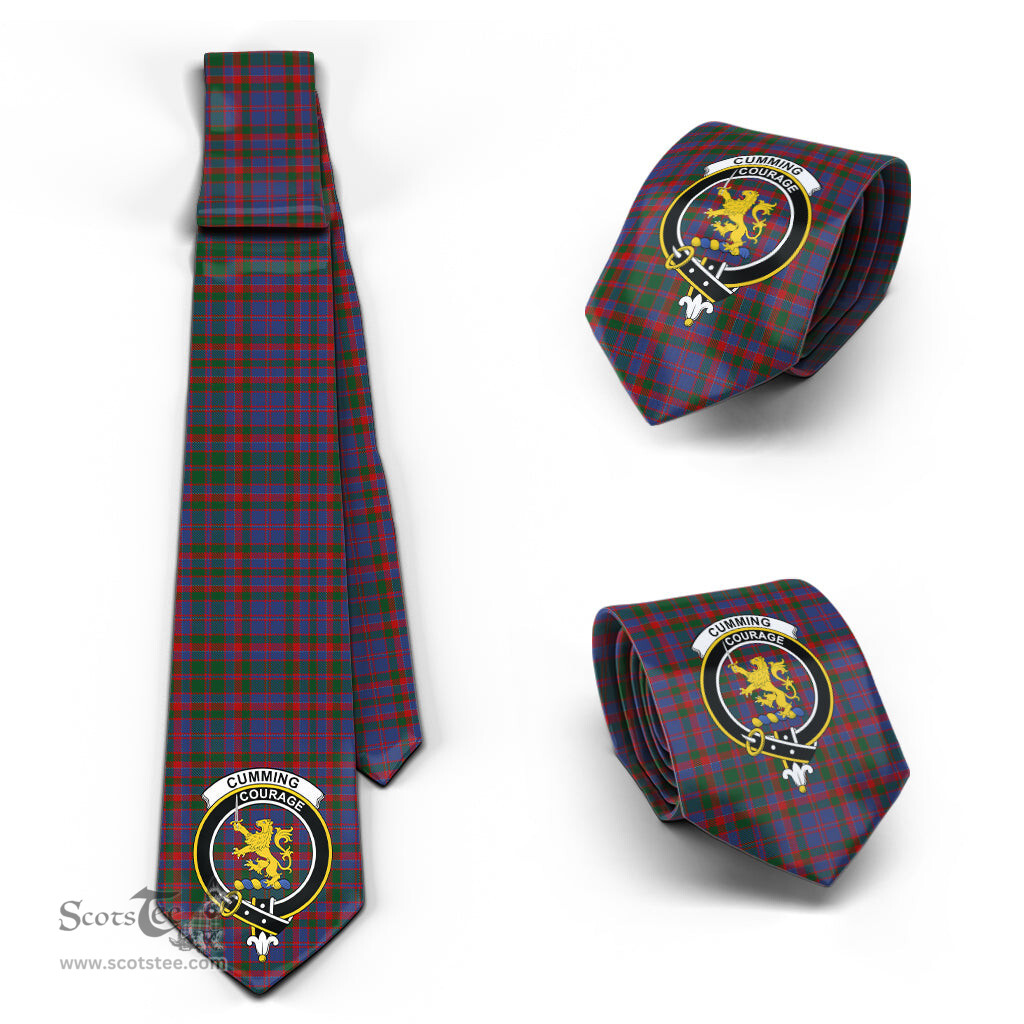 Scottish Cumming Tartan Tie with Family Crest Tartan Plaid NeckTie Scottish Plaid Tartan Plaid - ScotsTee - scotstee.com