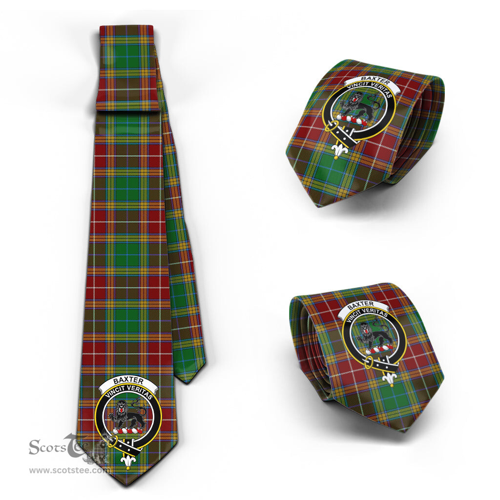 Scottish Baxter Tartan Tie with Family Crest Tartan Plaid NeckTie Scottish Plaid Tartan Plaid - ScotsTee - scotstee.com