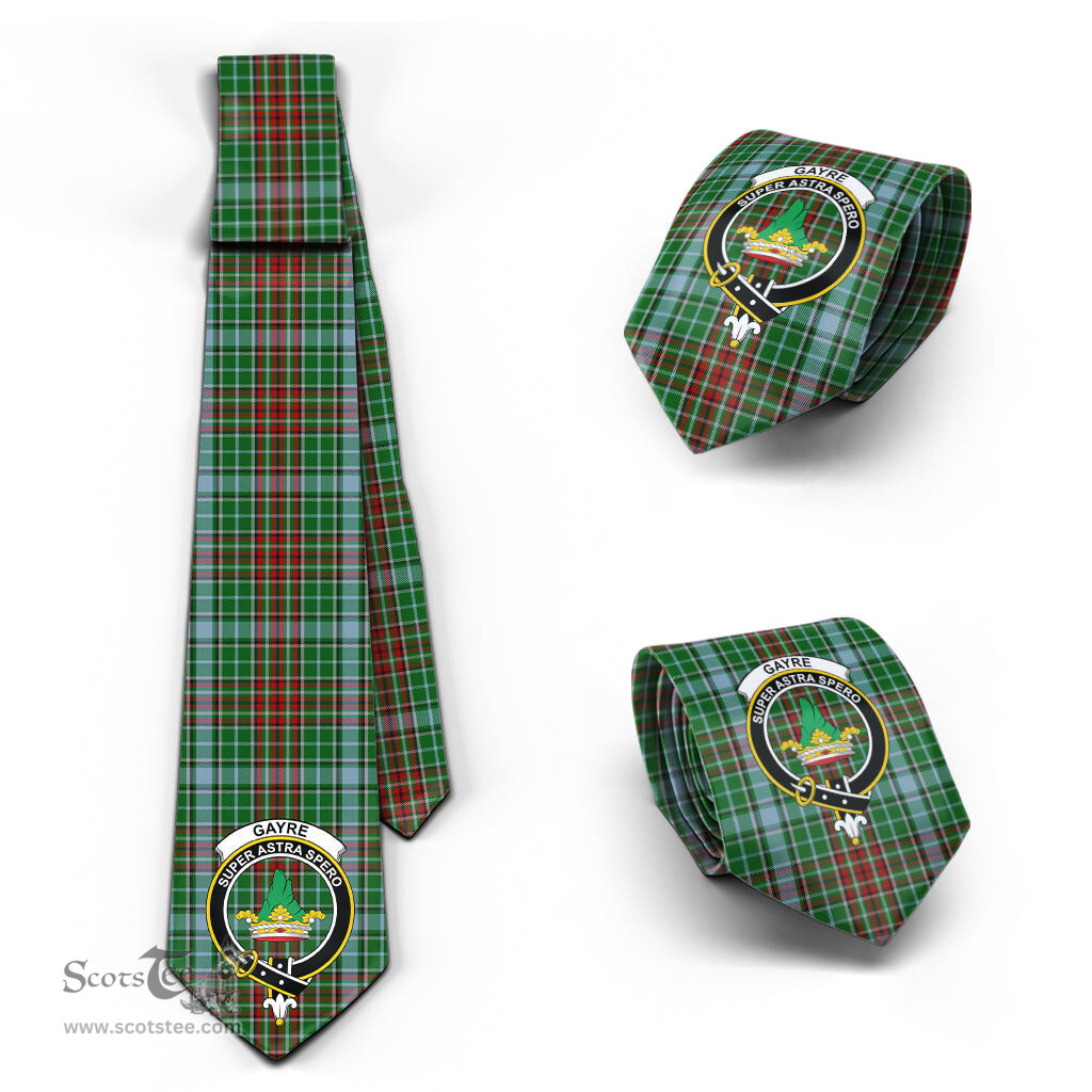 Scottish Gayre Tartan Tie with Family Crest Tartan Plaid NeckTie Scottish Plaid Tartan Plaid - ScotsTee - scotstee.com