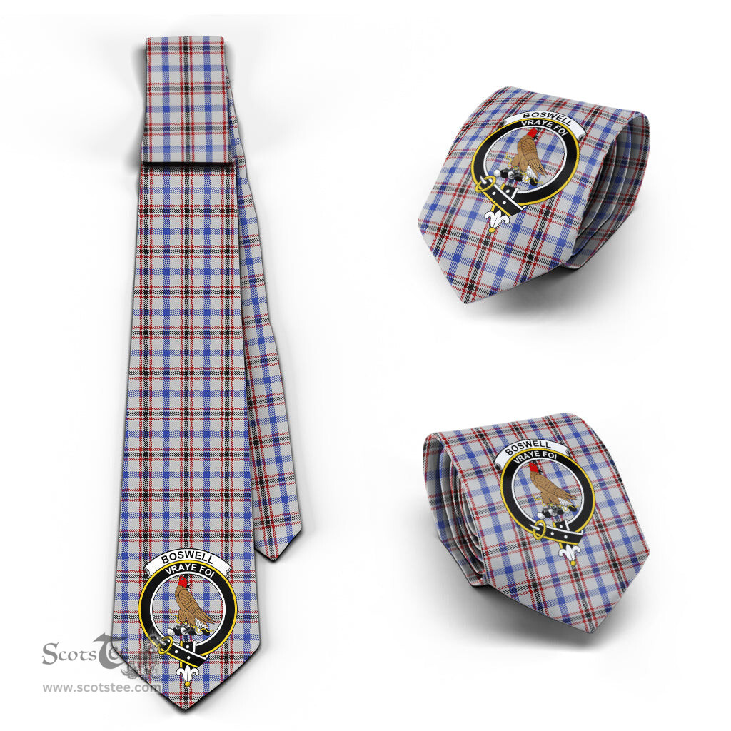 Scottish Boswell Tartan Tie with Family Crest Tartan Plaid NeckTie Scottish Plaid Tartan Plaid - ScotsTee - scotstee.com