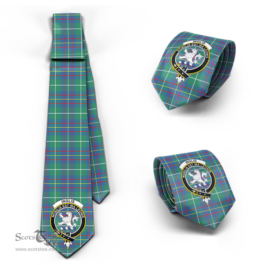 Scottish Inglis Ancient Tartan Tie with Family Crest Tartan Plaid NeckTie Scottish Plaid Tartan Plaid - ScotsTee - scotstee.com