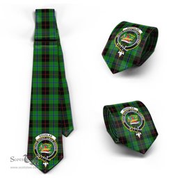 Scottish Douglas Black Tartan Tie with Family Crest Tartan Plaid NeckTie Scottish Plaid Tartan Plaid - ScotsTee - scotstee.com