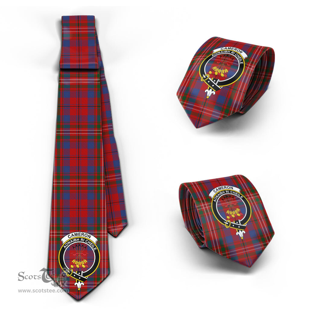 Scottish Cameron of Locheil Tartan Tie with Family Crest Tartan Plaid NeckTie Scottish Plaid Tartan Plaid - ScotsTee - scotstee.com