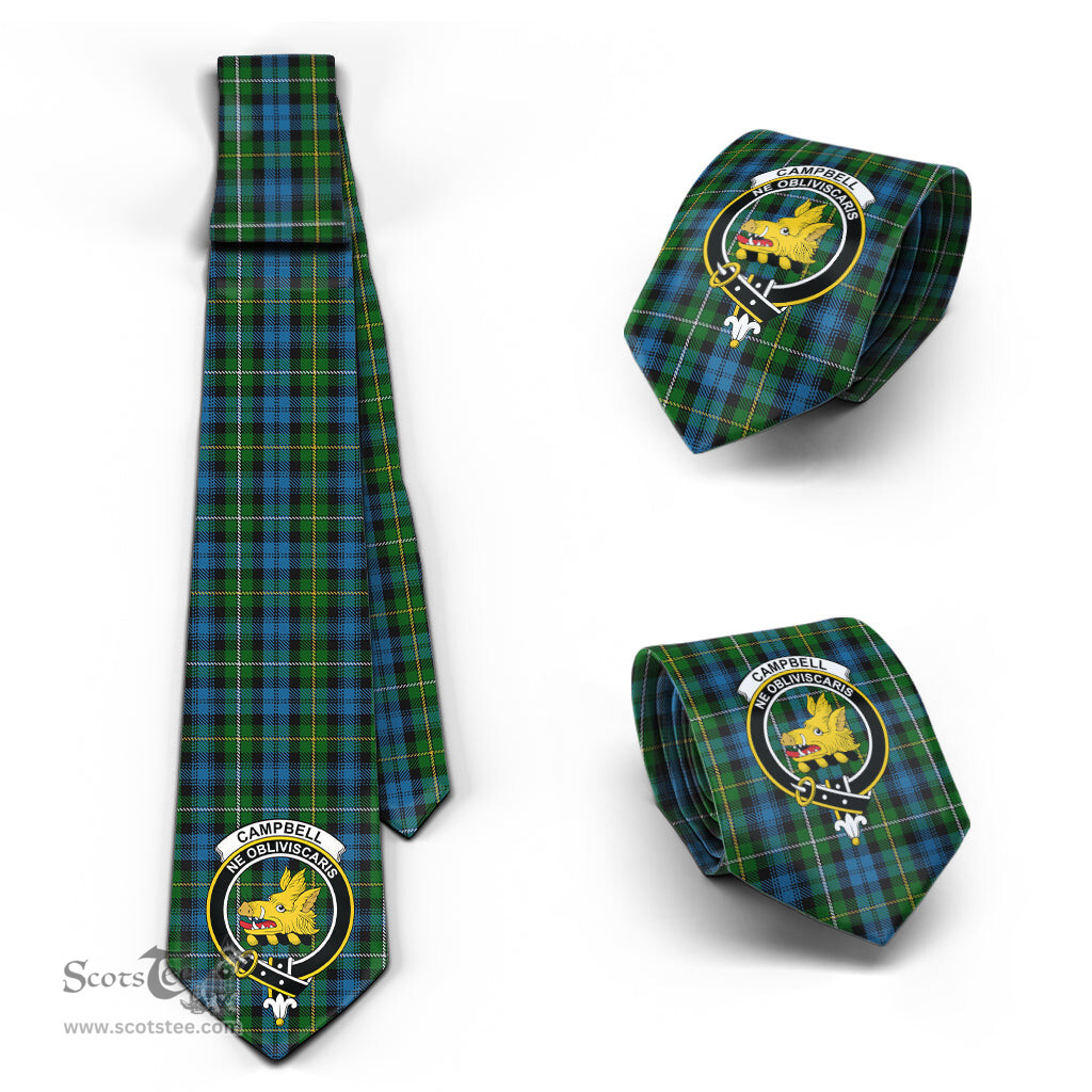Scottish Campbell of Argyll #02 Tartan Tie with Family Crest Tartan Plaid NeckTie Scottish Plaid Tartan Plaid - ScotsTee - scotstee.com