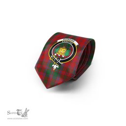 Scottish Dundas Red Tartan Tie with Family Crest Tartan Plaid NeckTie Scottish Plaid Tartan Plaid - ScotsTee - scotstee.com