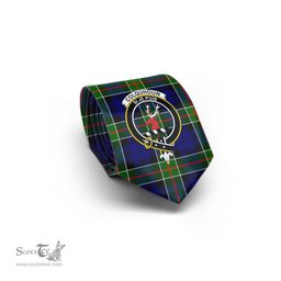 Scottish Colquhoun Modern Tartan Tie with Family Crest Tartan Plaid NeckTie Scottish Plaid Tartan Plaid - ScotsTee - scotstee.com