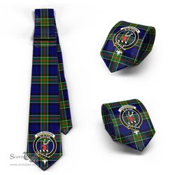 Scottish Colquhoun Modern Tartan Tie with Family Crest Tartan Plaid NeckTie Scottish Plaid Tartan Plaid - ScotsTee - scotstee.com