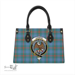 Scottish Agnew Ancient Tartan Leather Bag for Women with Family Crest Scottish Plaid Tartan Plaid - ScotsTee - scotstee.com