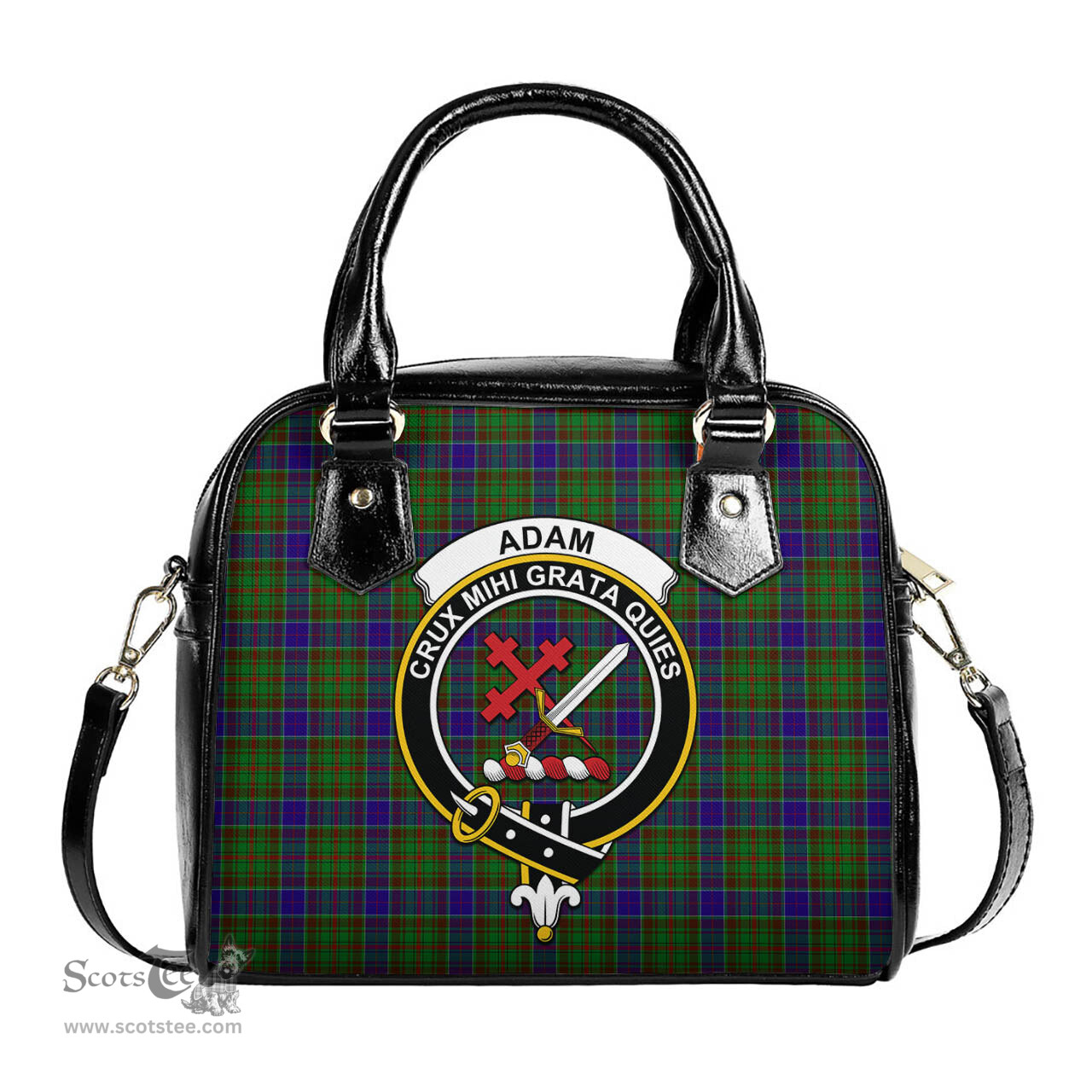 Scottish Adam Tartan Shoulder Handbags with Family Crest Scottish Plaid Tartan Plaid - ScotsTee - scotstee.com