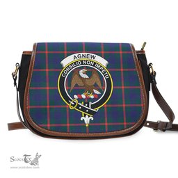 Scottish Agnew Modern Tartan Saddle Crossbody Bag with Family Crest Scottish Plaid Tartan Plaid - ScotsTee - scotstee.com