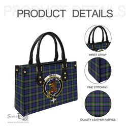 Scottish Baird Modern Tartan Leather Bag for Women with Family Crest Scottish Plaid Tartan Plaid - ScotsTee - scotstee.com