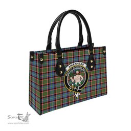 Scottish Aikenhead Tartan Leather Bag for Women with Family Crest Scottish Plaid Tartan Plaid - ScotsTee - scotstee.com