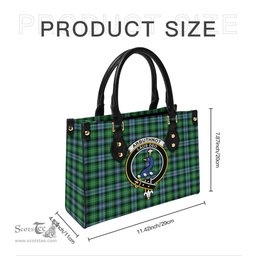Scottish Arbuthnot Ancient Tartan Leather Bag for Women with Family Crest Scottish Plaid Tartan Plaid - ScotsTee - scotstee.com
