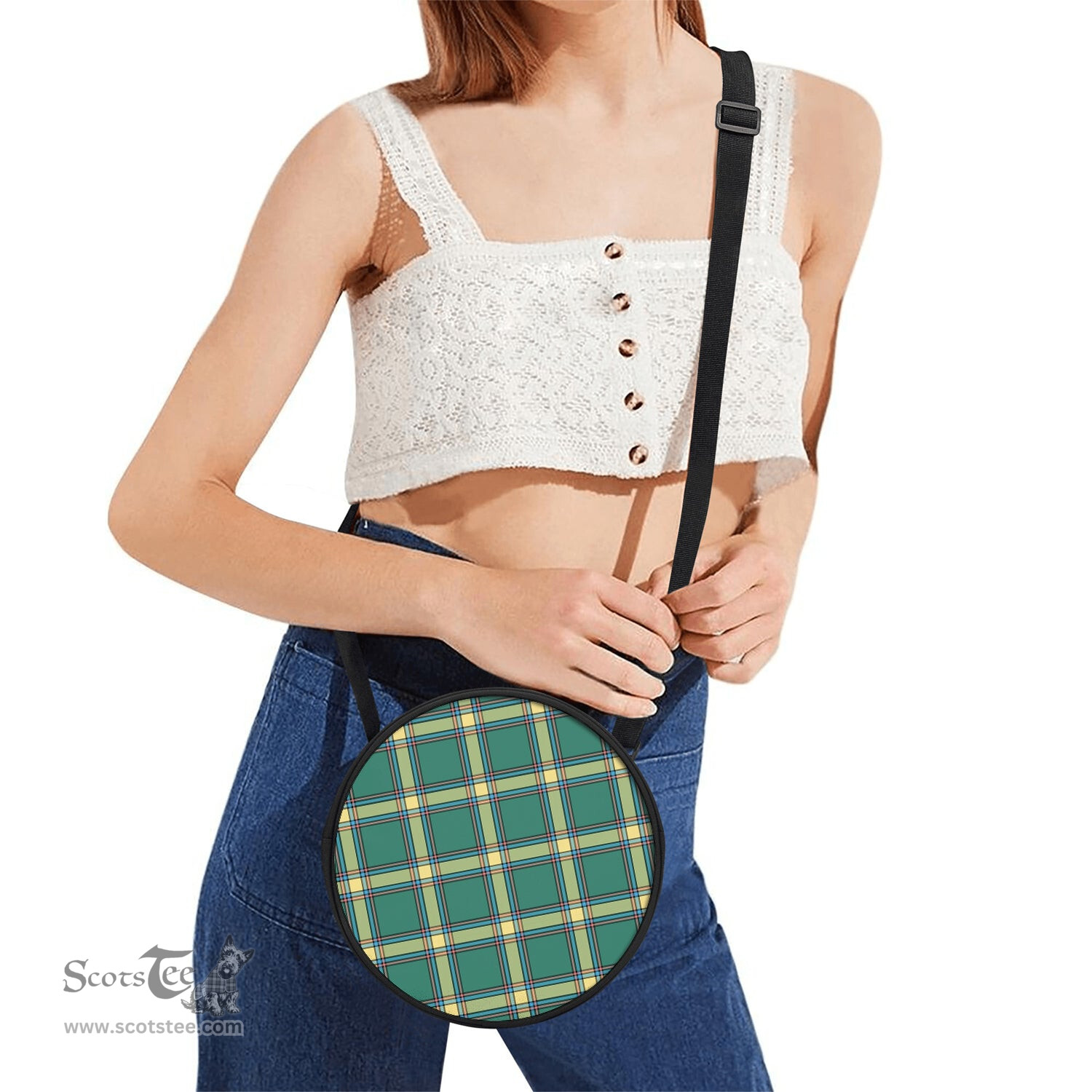 Scottish Alberta Province Canada Tartan Round Crossbody Bags - Round Purse Scottish Plaid Tartan Plaid - ScotsTee - scotstee.com