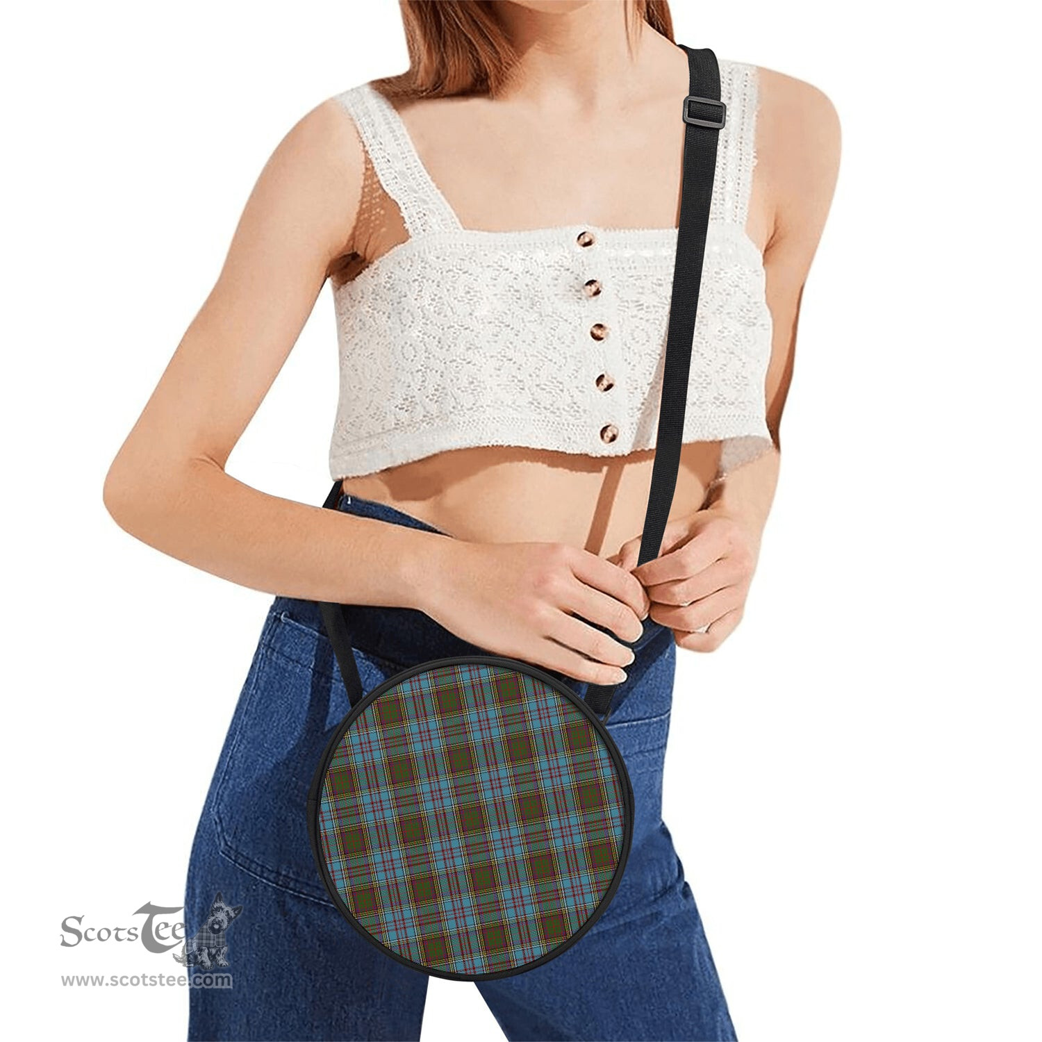 Scottish Anderson Tartan Round Crossbody Bags - Round Purse Scottish Plaid Tartan Plaid - ScotsTee - scotstee.com