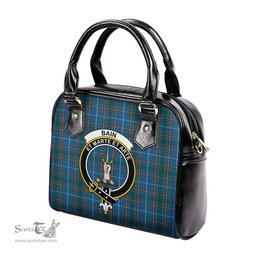 Scottish Bain Tartan Shoulder Handbags with Family Crest Scottish Plaid Tartan Plaid - ScotsTee - scotstee.com