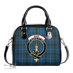 Scottish Bain Tartan Shoulder Handbags with Family Crest Scottish Plaid Tartan Plaid - ScotsTee - scotstee.com