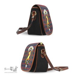 Scottish Allison Red Tartan Saddle Crossbody Bag with Family Crest Scottish Plaid Tartan Plaid - ScotsTee - scotstee.com