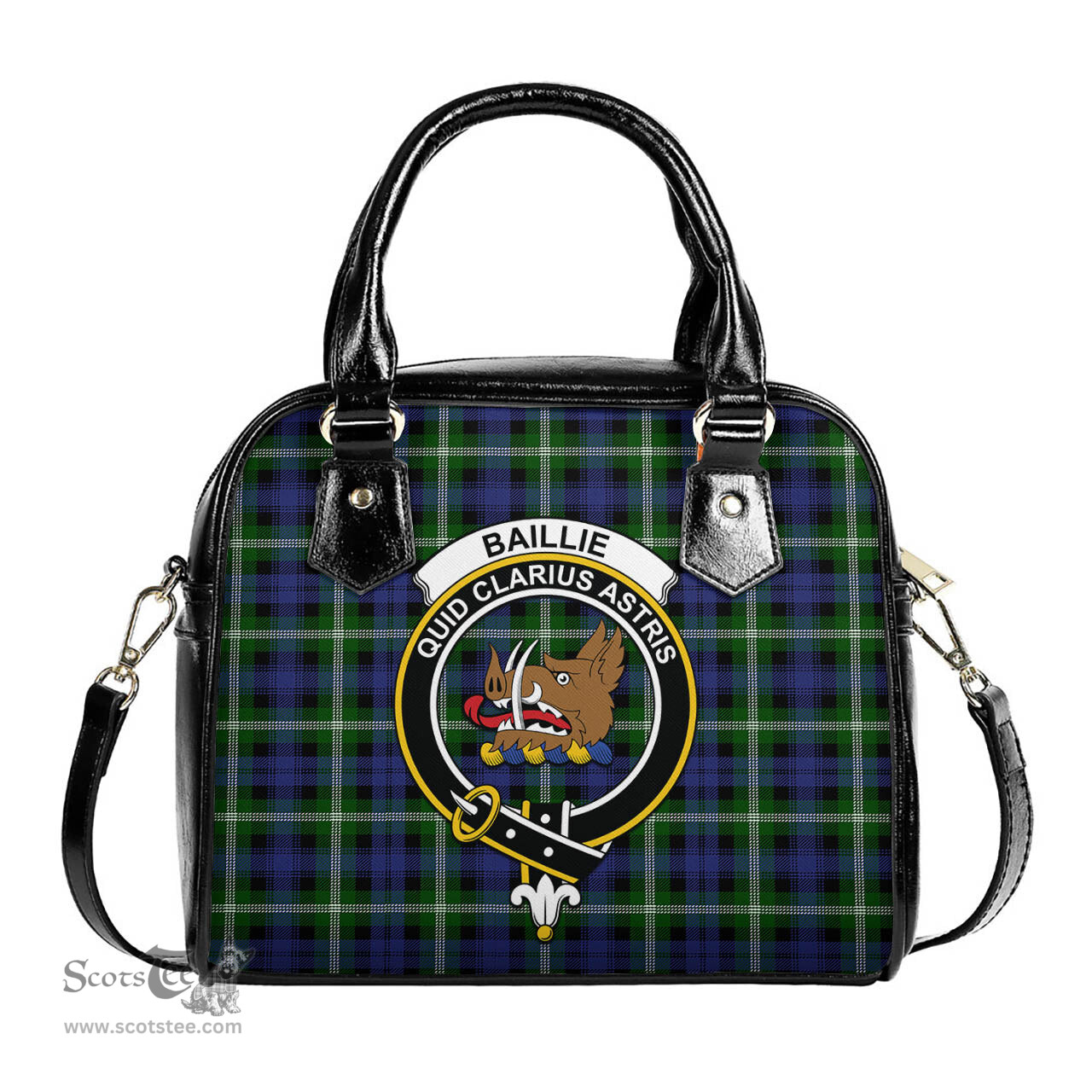 Scottish Baillie Modern Tartan Shoulder Handbags with Family Crest Scottish Plaid Tartan Plaid - ScotsTee - scotstee.com