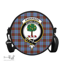 Scottish Anderson Modern Tartan Round Crossbody Bags - Round Purse with Family Crest Scottish Plaid Tartan Plaid - ScotsTee - scotstee.com