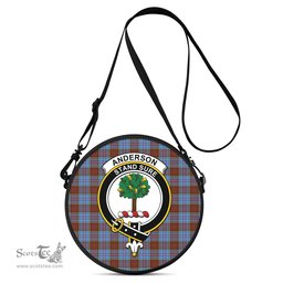 Scottish Anderson Modern Tartan Round Crossbody Bags - Round Purse with Family Crest Scottish Plaid Tartan Plaid - ScotsTee - scotstee.com