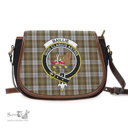Scottish Baillie Dress Tartan Saddle Crossbody Bag with Family Crest Scottish Plaid Tartan Plaid - ScotsTee - scotstee.com