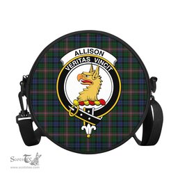Scottish Allison Tartan Round Crossbody Bags - Round Purse with Family Crest Scottish Plaid Tartan Plaid - ScotsTee - scotstee.com