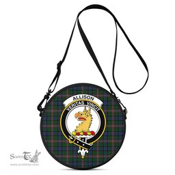 Scottish Allison Tartan Round Crossbody Bags - Round Purse with Family Crest Scottish Plaid Tartan Plaid - ScotsTee - scotstee.com