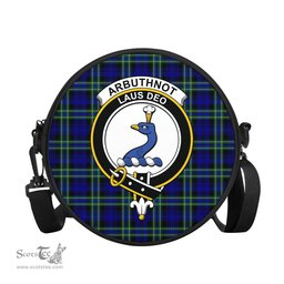 Scottish Arbuthnot Modern Tartan Round Crossbody Bags - Round Purse with Family Crest Scottish Plaid Tartan Plaid - ScotsTee - scotstee.com