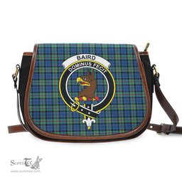 Scottish Baird Ancient Tartan Saddle Crossbody Bag with Family Crest Scottish Plaid Tartan Plaid - ScotsTee - scotstee.com