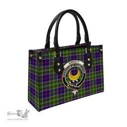 Scottish Arnott Tartan Leather Bag for Women with Family Crest Scottish Plaid Tartan Plaid - ScotsTee - scotstee.com