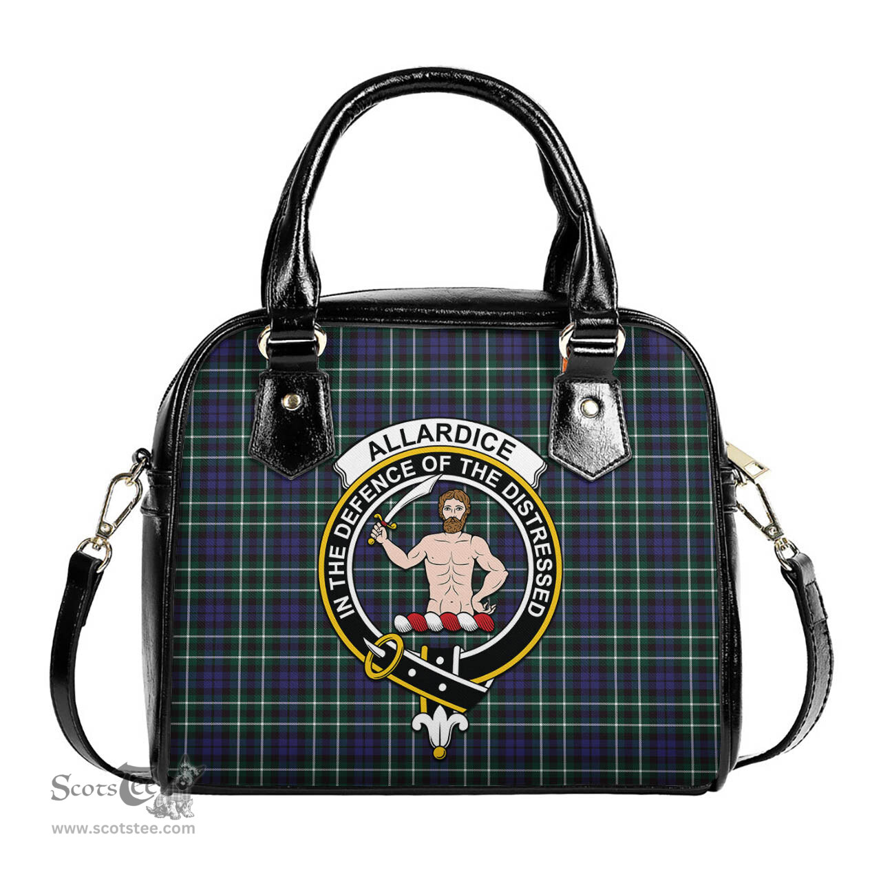 Scottish Allardice Tartan Shoulder Handbags with Family Crest Scottish Plaid Tartan Plaid - ScotsTee - scotstee.com