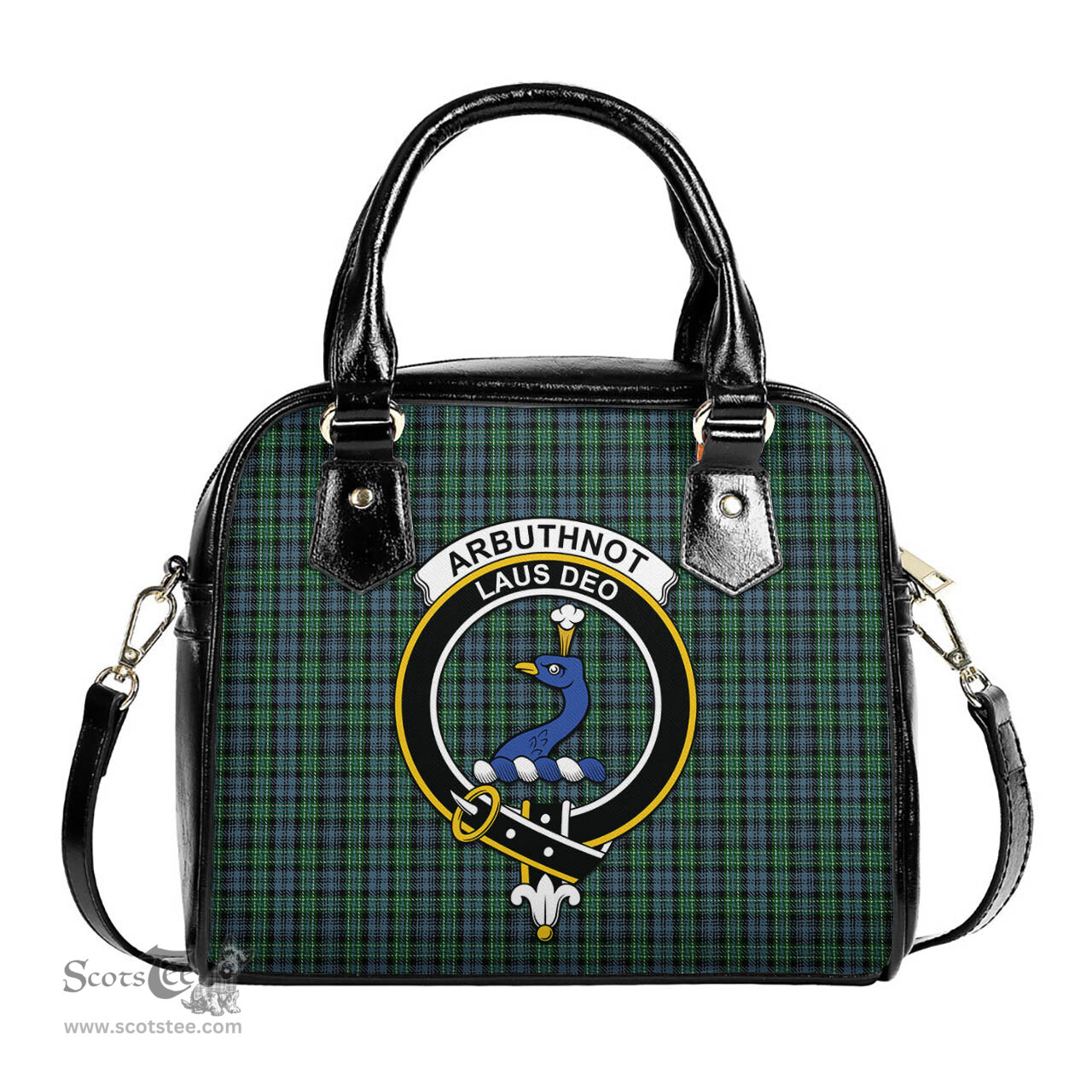 Scottish Arbuthnot Tartan Shoulder Handbags with Family Crest Scottish Plaid Tartan Plaid - ScotsTee - scotstee.com