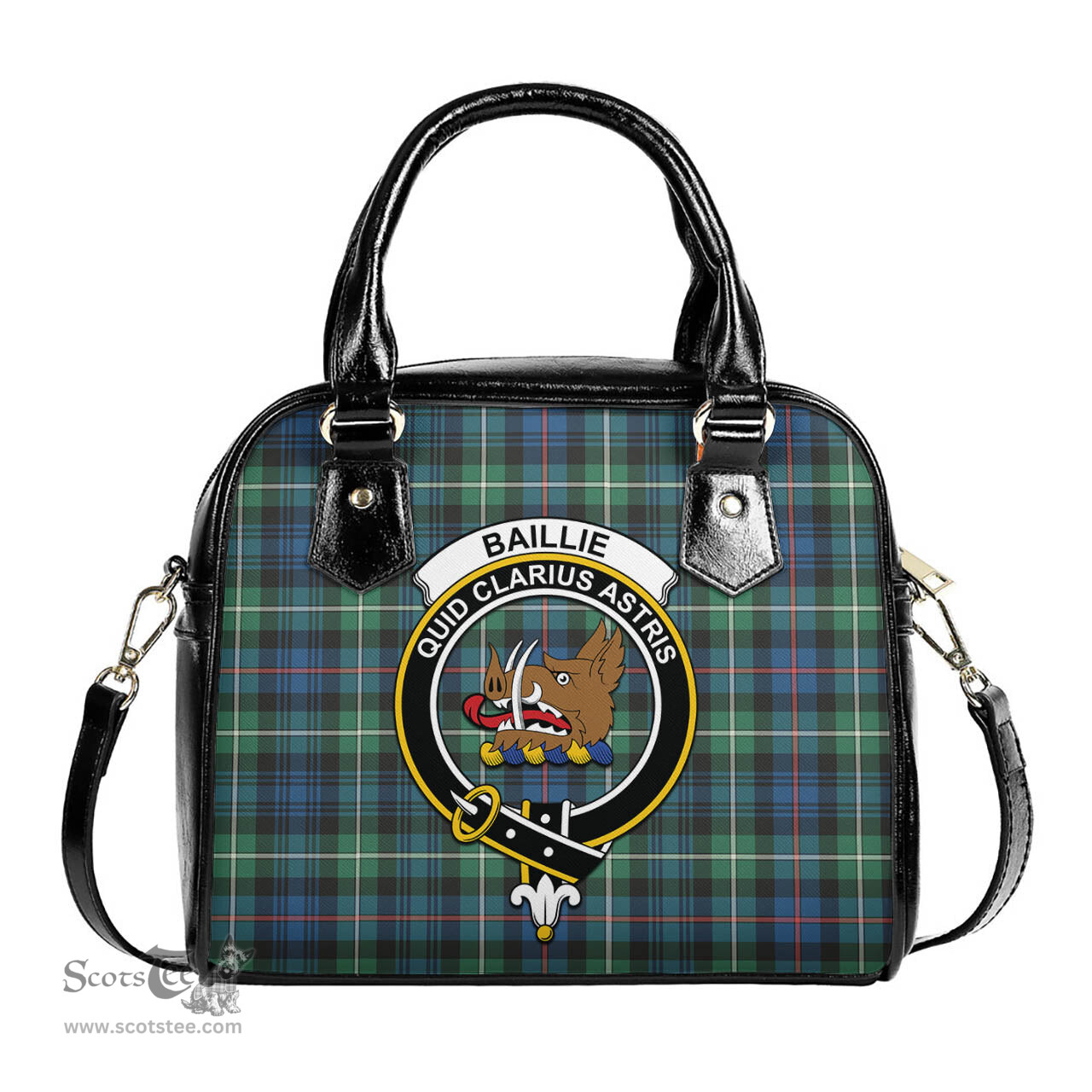 Scottish Baillie Ancient Tartan Shoulder Handbags with Family Crest Scottish Plaid Tartan Plaid - ScotsTee - scotstee.com