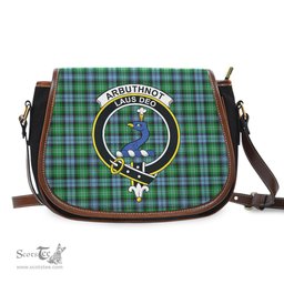 Scottish Arbuthnot Ancient Tartan Saddle Crossbody Bag with Family Crest Scottish Plaid Tartan Plaid - ScotsTee - scotstee.com