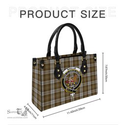 Scottish Baillie Dress Tartan Leather Bag for Women with Family Crest Scottish Plaid Tartan Plaid - ScotsTee - scotstee.com