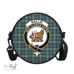 Scottish Baillie Ancient Tartan Round Crossbody Bags - Round Purse with Family Crest Scottish Plaid Tartan Plaid - ScotsTee - scotstee.com