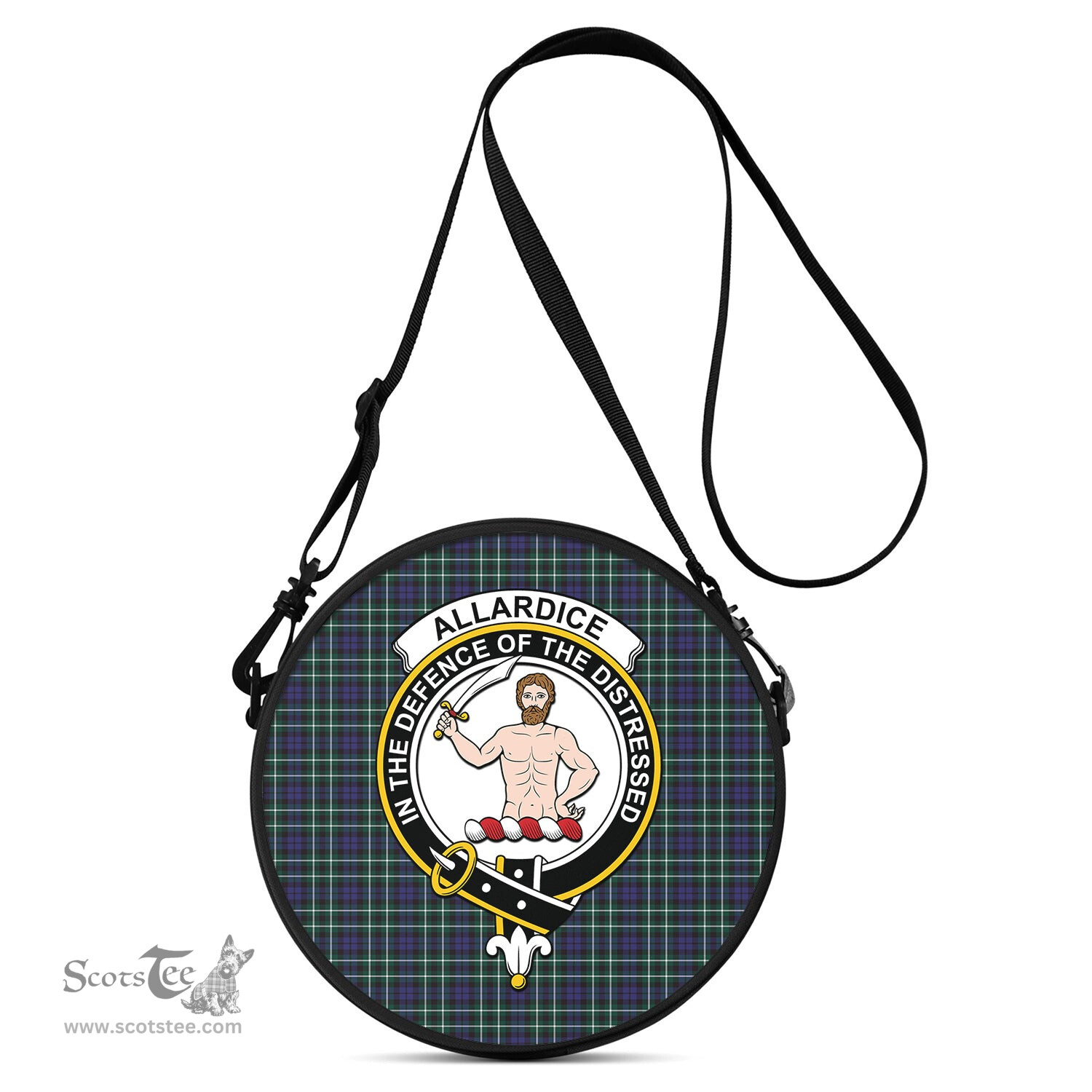 Scottish Allardice Tartan Round Crossbody Bags - Round Purse with Family Crest Scottish Plaid Tartan Plaid - ScotsTee - scotstee.com
