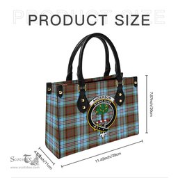 Scottish Anderson Ancient Tartan Leather Bag for Women with Family Crest Scottish Plaid Tartan Plaid - ScotsTee - scotstee.com