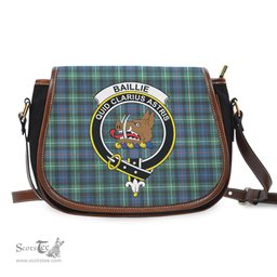 Scottish Baillie Ancient Tartan Saddle Crossbody Bag with Family Crest Scottish Plaid Tartan Plaid - ScotsTee - scotstee.com