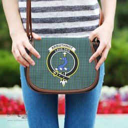 Scottish Arbuthnot Tartan Saddle Crossbody Bag with Family Crest Scottish Plaid Tartan Plaid - ScotsTee - scotstee.com