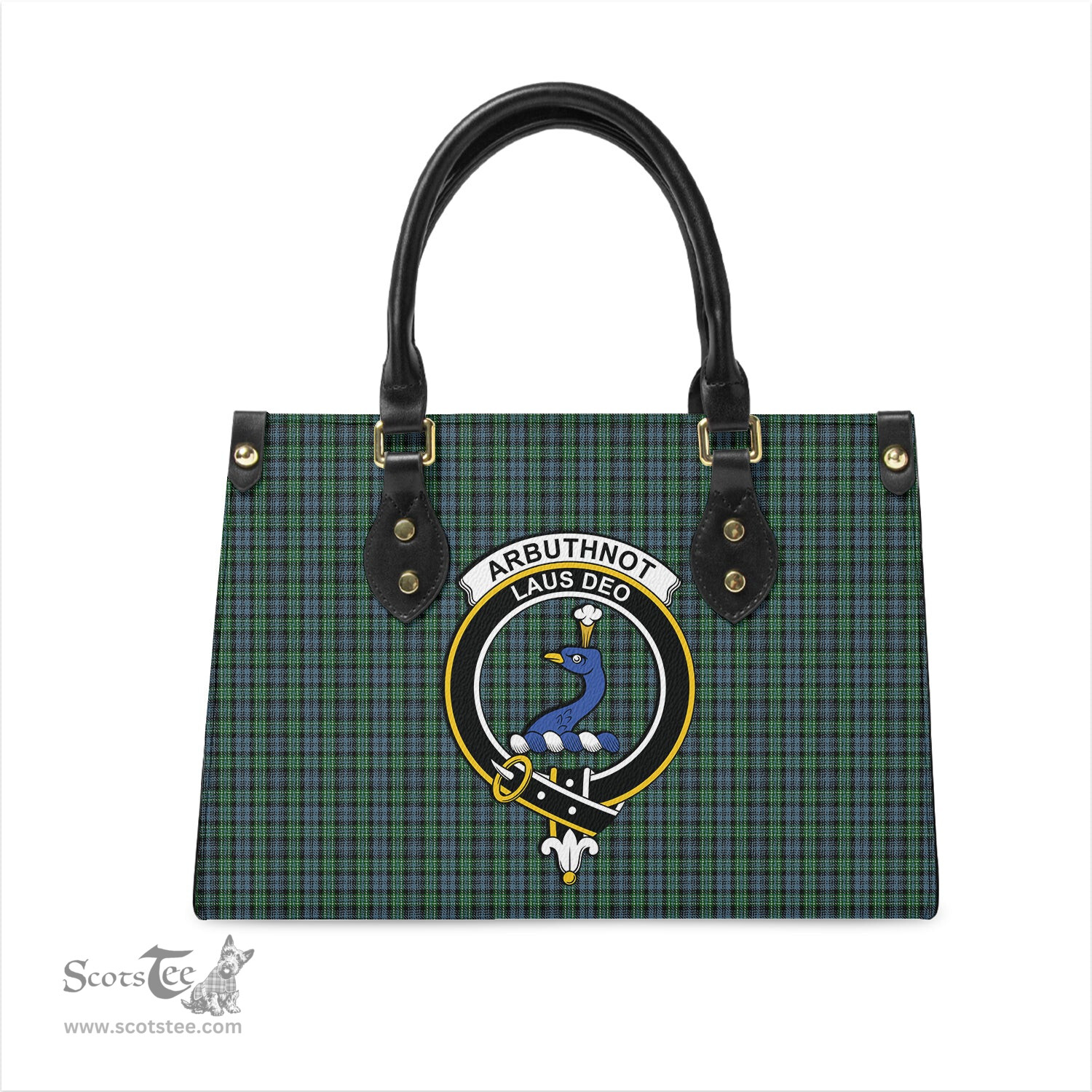 Scottish Arbuthnot Tartan Leather Bag for Women with Family Crest Scottish Plaid Tartan Plaid - ScotsTee - scotstee.com