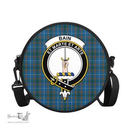 Scottish Bain Tartan Round Crossbody Bags - Round Purse with Family Crest Scottish Plaid Tartan Plaid - ScotsTee - scotstee.com