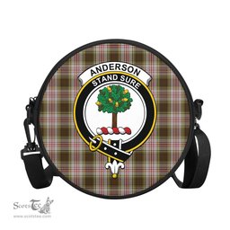 Scottish Anderson Dress Tartan Round Crossbody Bags - Round Purse with Family Crest Scottish Plaid Tartan Plaid - ScotsTee - scotstee.com