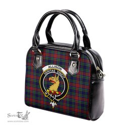 Scottish Allison Red Tartan Shoulder Handbags with Family Crest Scottish Plaid Tartan Plaid - ScotsTee - scotstee.com