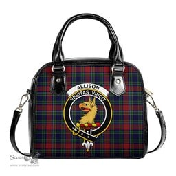 Scottish Allison Red Tartan Shoulder Handbags with Family Crest Scottish Plaid Tartan Plaid - ScotsTee - scotstee.com