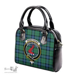 Scottish Armstrong Ancient Tartan Shoulder Handbags with Family Crest Scottish Plaid Tartan Plaid - ScotsTee - scotstee.com