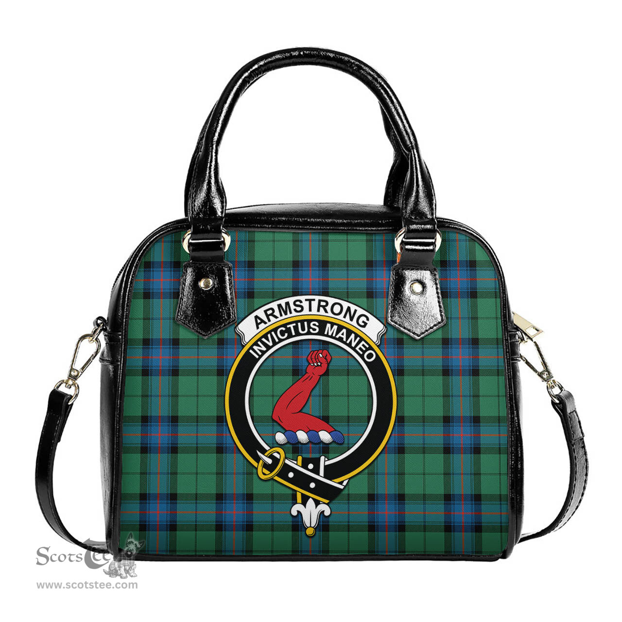 Scottish Armstrong Ancient Tartan Shoulder Handbags with Family Crest Scottish Plaid Tartan Plaid - ScotsTee - scotstee.com