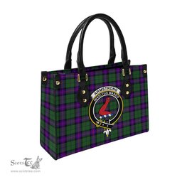Scottish Armstrong Modern Tartan Leather Bag for Women with Family Crest Scottish Plaid Tartan Plaid - ScotsTee - scotstee.com